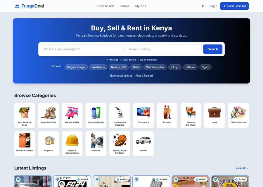 FungaDeal classified ads marketplace