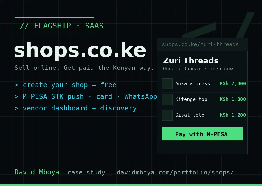 Shops.co.ke — online shops for Kenyan businesses with M-PESA checkout