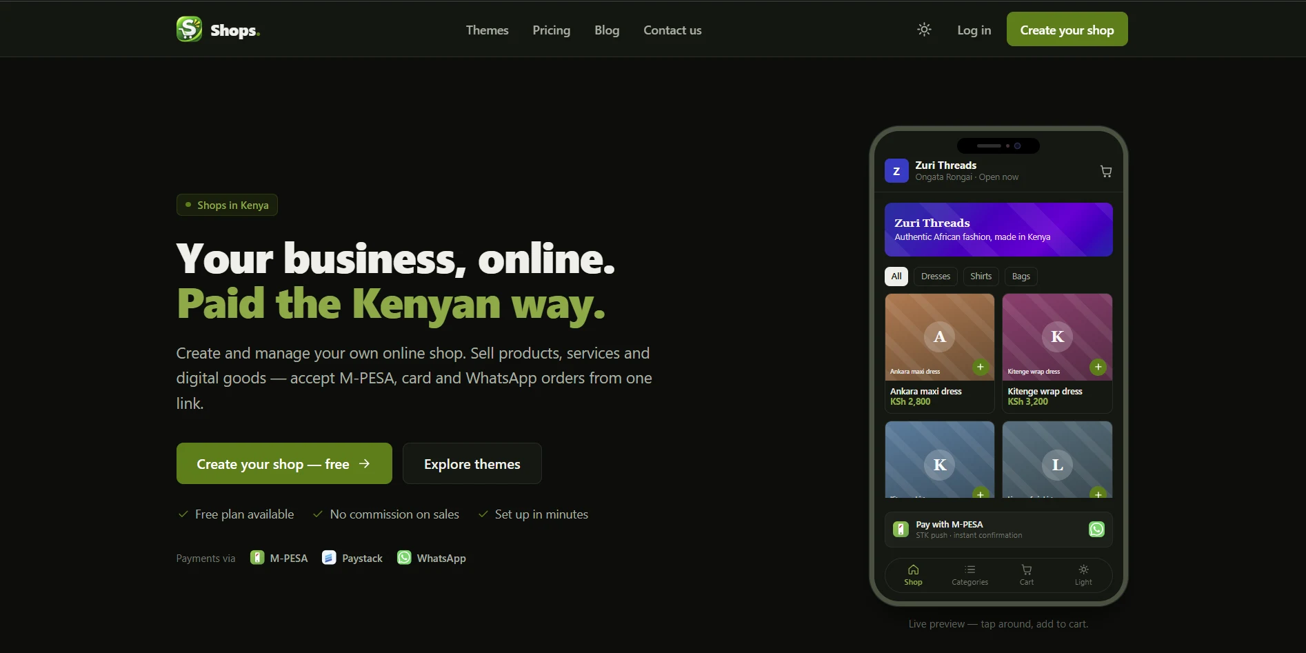 Shops in Kenya — e-commerce platform for Kenyan businesses